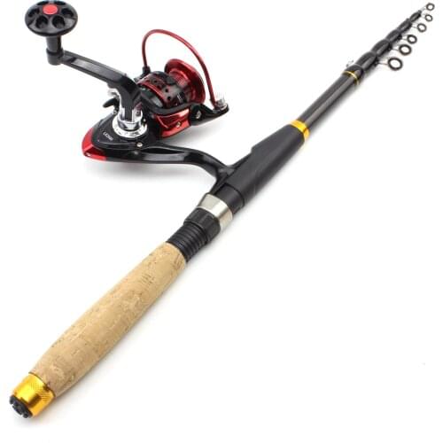 2.1M Fishing rod with reel Multifunction Rod Portable Spinning Rod and Reels set Travel trout rod fish carp fishing rod pesca