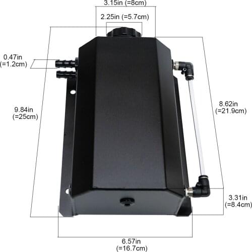 Universal Oil Catch Tank Radiator Overflow Coolant Recovery Water Bottle Can Polished Reservoir Aluminum 2000ml
