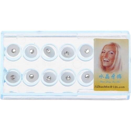 Y166 10pcs/Box 2mm Dental Colorful Crystal Tooth Fashion Jewelry Gem Decor with Box