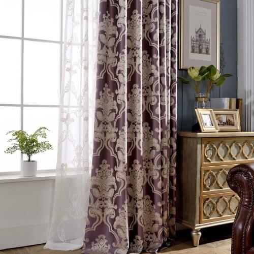 Window Panel Screening Floral Jacquard Semi-shades Curtains Free Shipping Brown for Bedroom Natural Ready Made Fabrics