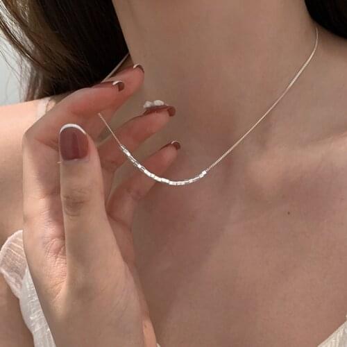 Silver 925 Multi Layer Cube Necklace For Women Thin Clavicle Chain Choker Simplicity Delicate Summer Career Female Party Jewelry
