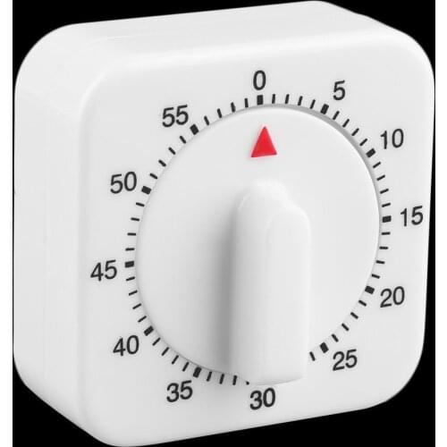 2021 Newest 1Pc Square White Plastic Cooking Tool 60 Minute Mechanical Kitchen Cooking Timer Food Preparation Baking Alarm Clock