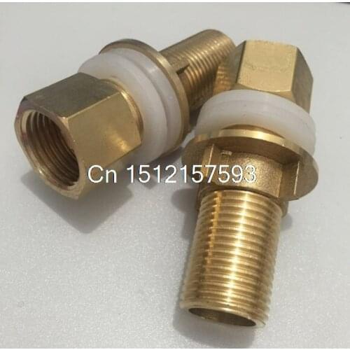 2PCS Brass Pipe Swivel Fitting Nut Water Tank Connector 1/2" BSPP Lengthen 7cm