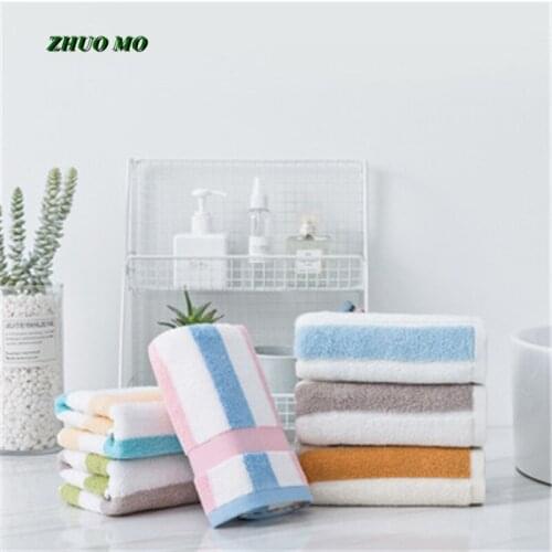2Pcs Stripe Face Towel Bathroom 100% Cotton Strong 34*76cm Absorbent Towel Gift Hair dry Hand Home For Adults Baby Shower S0369