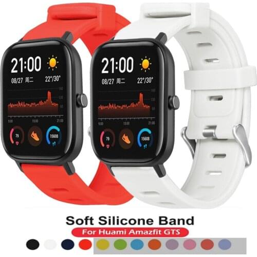 20mm Sports Silicone Wrist Strap for Huami Amazfit GTS Bip BIT Lite Youth Smart Watch Band Bracelet Wristband For Amazfit GTR 42