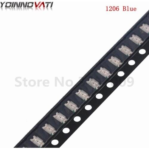 200PCS/LOT 1206 Blue SMD LED Diode Light 3216 Diodes SMD Super 1206 led 3.2*1.6mm Blue Color New