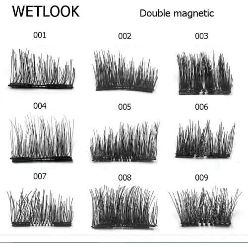 4Pcs/Pair New Double Magnetic 3D Eyelashes Extension Fake False lashes Easy to Wear Reusable Eye Beauty Makeup Soft Hair C180