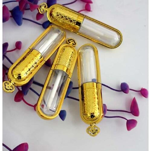 5ml Empty Gold Color Queen Crown Plastic Round Shape Make up Liquid Lipstick Tube Lip Gloss Container Case 200pcs/lot DHL Free