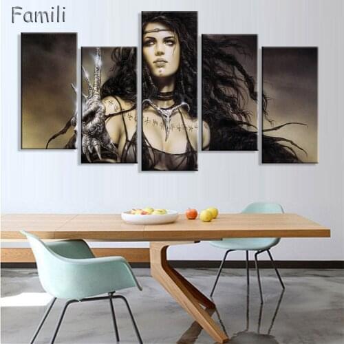 5Panel Hot Modern Abstract Characters Canvas Painting Unframe Modular Pictures HD Home Cuadros Decoracion Cheap Wall Art Poster