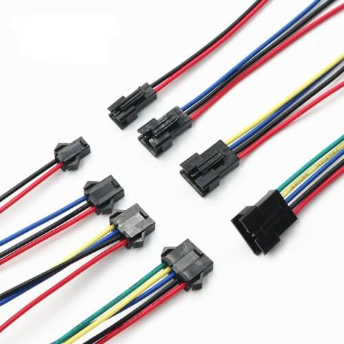 Angitu 2/3/4pin SM 2.54mm Connector LED Extension Cable Electric Male Female 22AWG Wires For RGB RGBW LED Strip