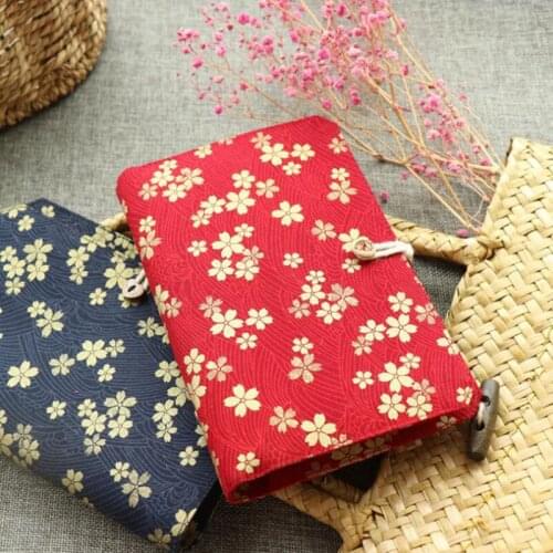 Cherry Blossom Loose leaf Notebook Cotton Washable Cover 6 Inner Travel Journal Diary A5 A6 Notepad Fresh Stationery Gift