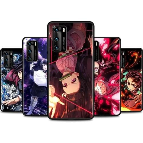 Phone Case For Huawei P40 P30 P20 Pro P10 Lite Soft Cover for huawei P Smart Z Y9a Y7a Y7 Shell Demon Slayer Kimetsu No Yaiba