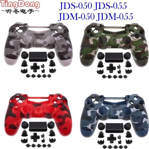 Full Shell Case Housing For PS4 Controller Replacement Parts Joystick JDS-050 JDS 055 JDM 050 JDM 055 With Button