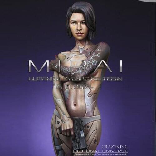 Crazy King Model 1 / 12 resin figure bust model future simulation robot killer GK hand to do white mold X154