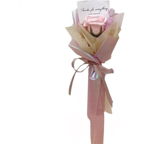 Carnation Sunflower Mini Single Soap Flower Bouquet For Valentines Day Gift Box DIY Handmade