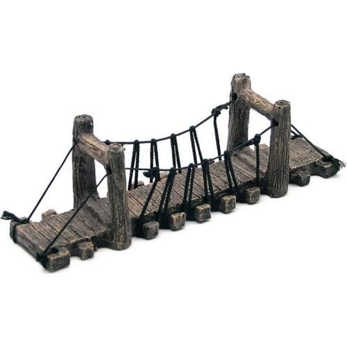 Artificial Wood Bridge Aquarium Decoration Fish Tank Landscaping Fake Bridge Building Ornament Decor For Aquarium