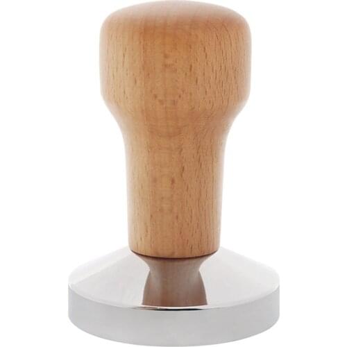 Coffee Tamper Beech Wooden Handle Espresso Machine Grinder 51mm 53mm 58mm for Coffee and Espresso Powder Hammer