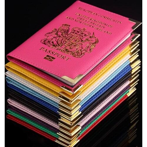 Travel Purse Passport Holder European Community United Kingdom Britain PU Artificial Leather Protector Passport Bags Cover Case