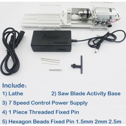 Mini DIY Wood Lathe Machine Polisher Table polishing Cutting 24V beads machine