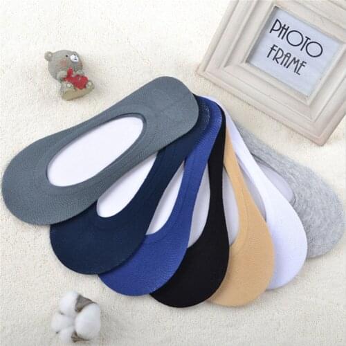 Fashion Happy Mens Boat Socks Cotton Thin Non-slip Silicone Invisible Cotton Socks Mens Ankle Socks Meiya Short Socks