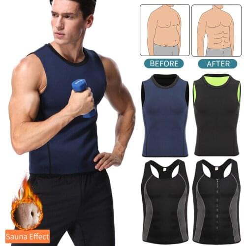 Men Workout Body Shaper Waist Trainer Tummy Slimming Sheath Abs Abdomen Shapewear Tops Slimming Trimmer Belt Vest Sweat Corset
