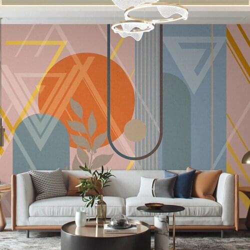 Modern Wallpaper Minimalist Abstract Geometric Leaves Background Custom Wall Mural Coverings Home Interior Decoration Photo 3D
