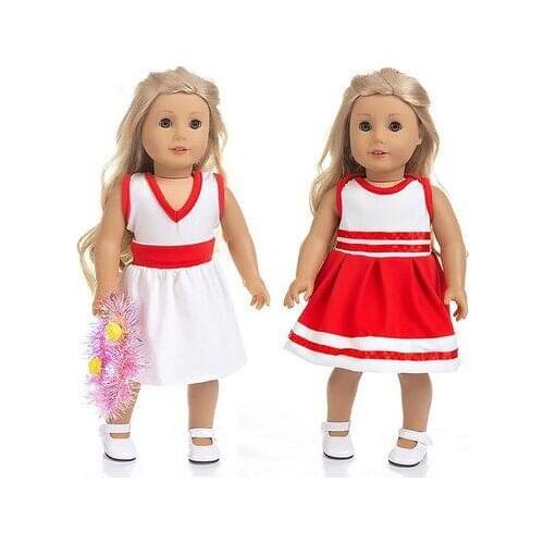 2021 New Pattern Cheerleader Dress Fit 18Inch American 43cm Baby Doll Clothes Accessories,Girls Toys,Generation