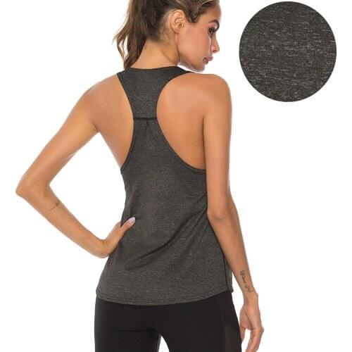 New Cation Solid Color I-shaped Quick-drying Womens Fitness Underwear Professional Training Running Sleeveless Yoga Vest