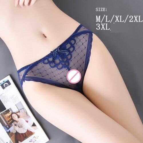 New Big Size Sexy Lace Panties Womens Underwear Sheer Lace Briefs Knickers Soft Boxer Lace Briefs Plus Size Panty XXL XXXL