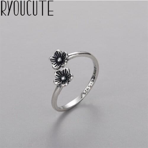 New Trendy Charm Plum Flower Rings For Women Men Boho Knuckle Party Rings Punk Cocktail Jewelry Girls Gift anillos bijoux