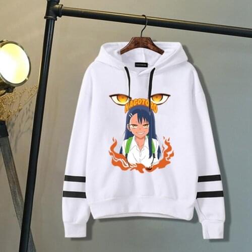 Japanese Anime Clothes Don't Toy with Me, Miss Nagatoro Hoodie Long Sleeve Pullover Top Women Tracksuit Harajuku Streetwear 2021
