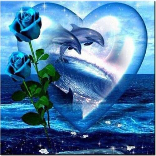 Full Square Diamond Painting 5D Diamond embroidery Needlework 3d Diamond Mosaic Cross Stitch sea,dolphins,heart,rose,home decor