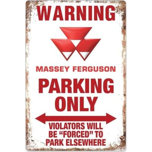 Warning Massey Ferguson Parking Only Tin Sign Vintage Garage Tin Sign Auto Car Motorcycle Truck sign
