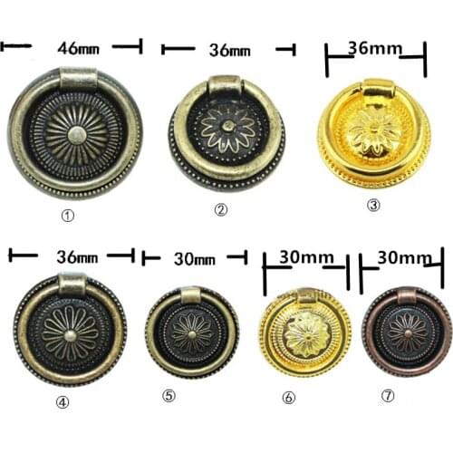 Ancient Alloy Handle Flower Knobs and Handles Vintage Furniture Door Handle Cupboard Drawer Kitchen Pull Knob,Bronze Tone,1PC