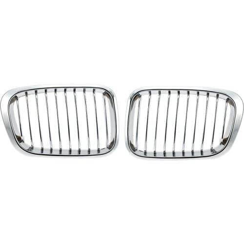 Silver Color Chrome Grille Kidney Grill for BMW E46 3 Series 320i 4 Door 1998-01