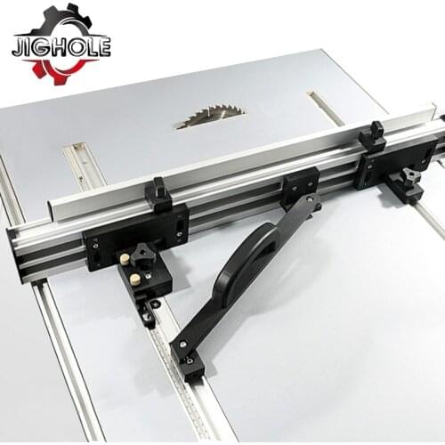 Table Saw Fence System for Woodworking Circular Saw DIY Tools 75mm Height with T-tracks + Slot Miter Track Jig Fixture
