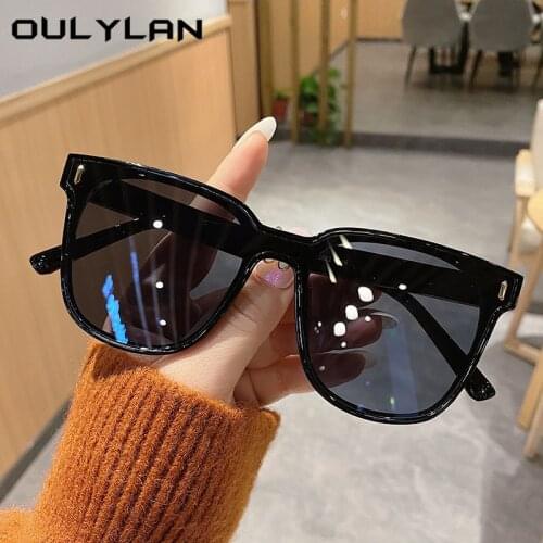 Oulylan New Luxury Brands Oversized Sunglasses Women Retro Square Sun Glasses Men Shades Black Goggles Colored Eyewear