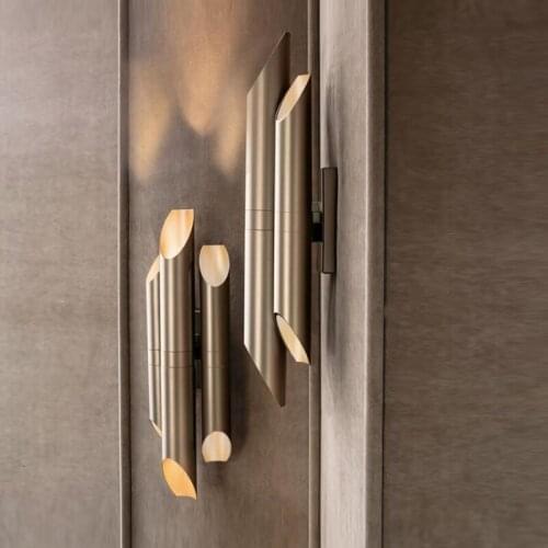 Modern Concise Atmosphere Originality Metal Wall Lamp Continuous System Light Luxurious Hotel A Living Room Bedroom Wall Lamp