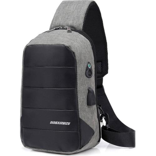 Men Bag Shoulder Crossbody Small Bolsa Saco Masculino Messenger Bags Chest Pack USB Charging Anti-theft Bag