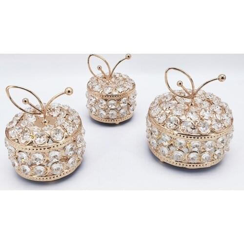Wedding Decorative Jewelry Box Vintage Crystal Trinket Holder Ring Organizer