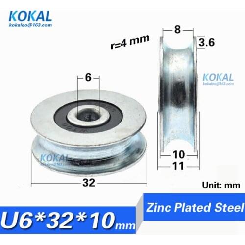 [U0632-10] 10pcs/lot 626ZZ Ball Bearings V/U Groove Pulley Bearing Used In Rail Track Linear Motion System Ball Bearing Hardware