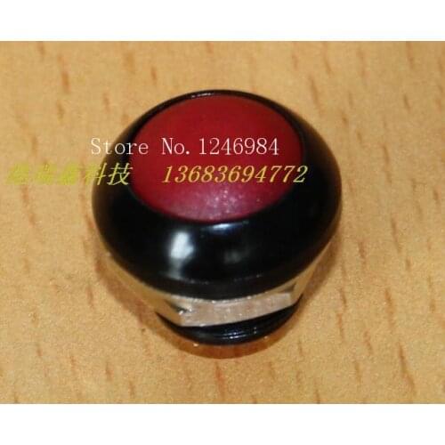 [SA]M12 waterproof switch reset button Taiwan Deli Wei PAS6 black metal edge with circular red button lock--20pcs/lot
