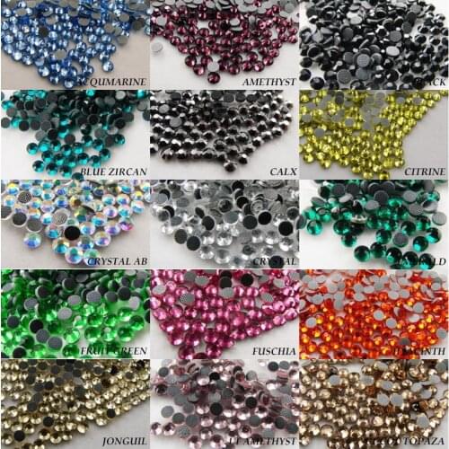 High Quality!DMC Hot Fix Rhinestone mamy color ss10(2.7-2.9mm) 1440pcs/lot Flat back loose crystal stone