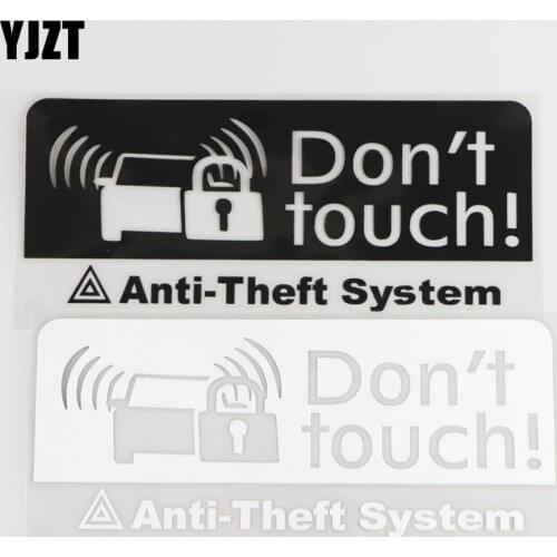 YJZT 17.8×7.3CM Don't Touch Anti-Theft System Vinyl Decal Car Sticker Warning Signs Black/Silver 4C-0449