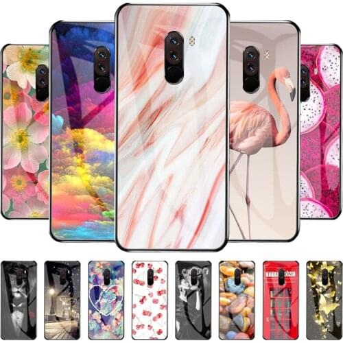 Protective Case For Xiaomi Pocophone F1 Case Tempered Glass Hard Funda For Xiaomi Pocophone F 1 Phone Cover PocoF1 6.18'' Bumper
