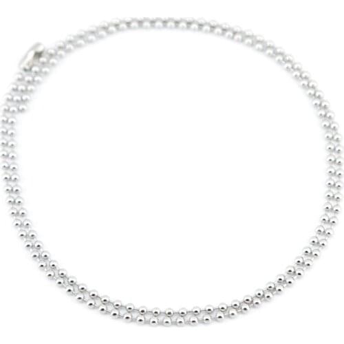 10pcs Silver Tone Stainless Steel Dog Tag Chains,2.3mm Ball Bead Chain Ball Chains for Necklaces Keychains 24" 60cm Wholesale