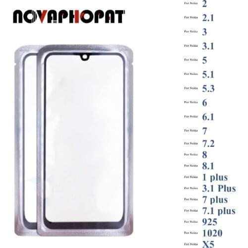 Digitizer LCD Sensor Glass For Nokia 2 2.1 3 3.1 5 5.1 5.3 6 6.1 7 7.1 8 8.1 + Plus Touch Screen Glass lens With OCA 10pcs/lot