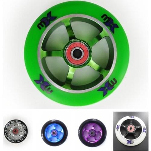 2 High Precision Aluminium Alloy Hub 110mm scooter wheel Heavy Speed Roller white green blue 100mm 88A MX Branded Wheel ABEC-9