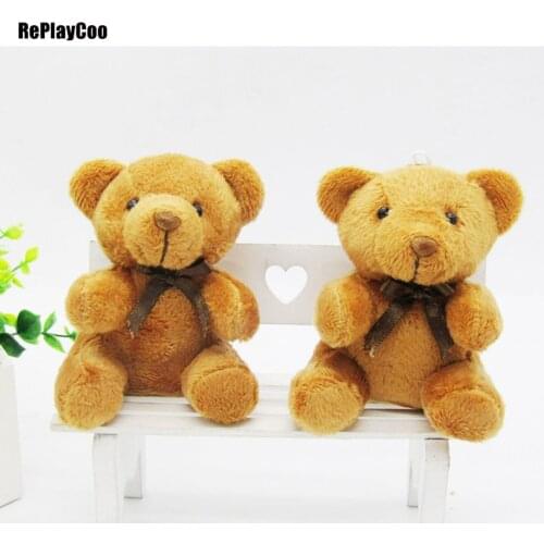 40Pcs/Lot Mini Teddy Bear Stuffed Plush Toys 9cm Small Bear Stuffed Toys pelucia Pendant Kids Birthday Gift Party Decor 0171