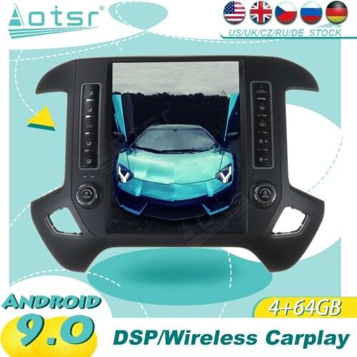 For GMC SIERRA Chevrolet Sliverado 2015 - 2018 Android 9.0 Tesla Style Carplay Car GPS Navigation Multimedia Radio Player WIFI